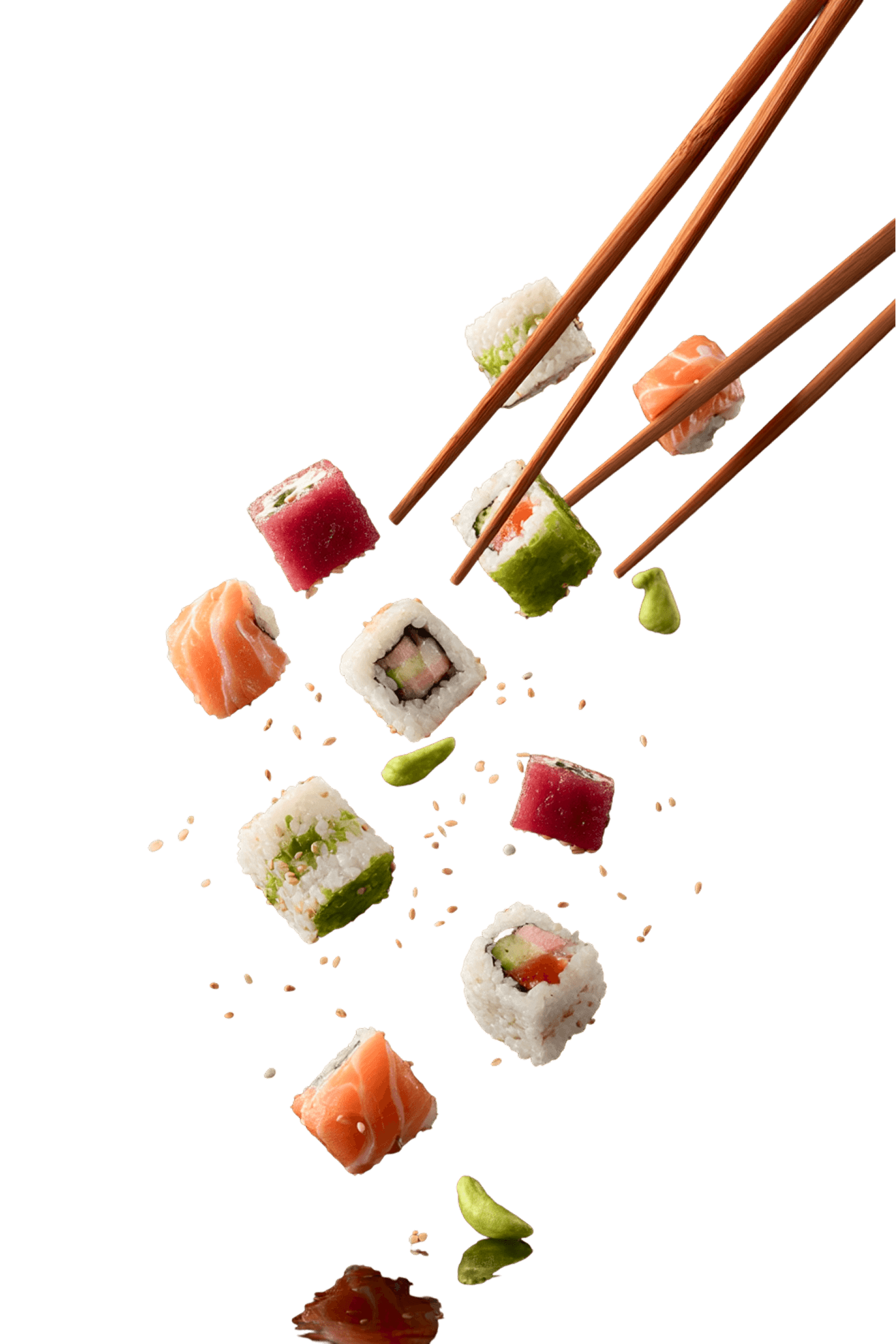 Peces de sushi de Can Kai en moviment